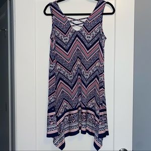 Three Pink Hearts Handkerchief Hem Dress